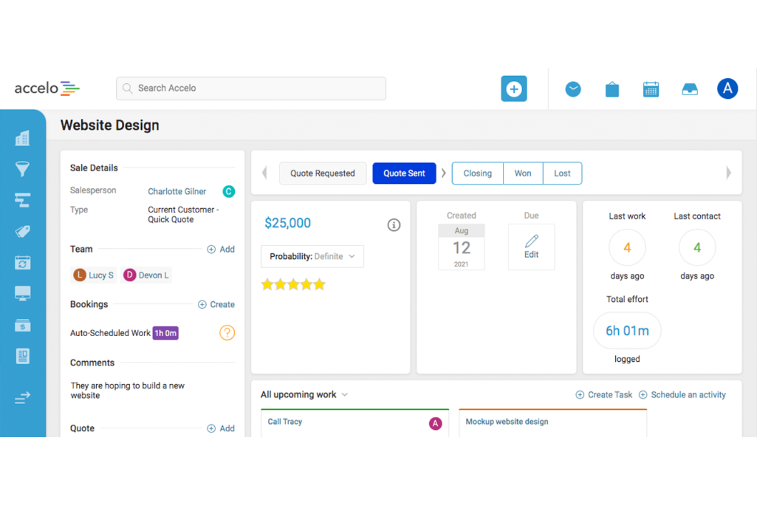 Accelo screenshot - Los 10 mejores programas CRM para consultores analizados en 2026