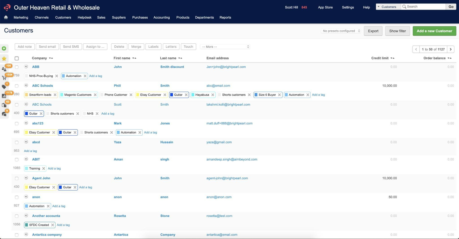 Brightpearl screenshot - Le 10 migliori soluzioni CRM con gestione dell’inventario recensite nel 2026