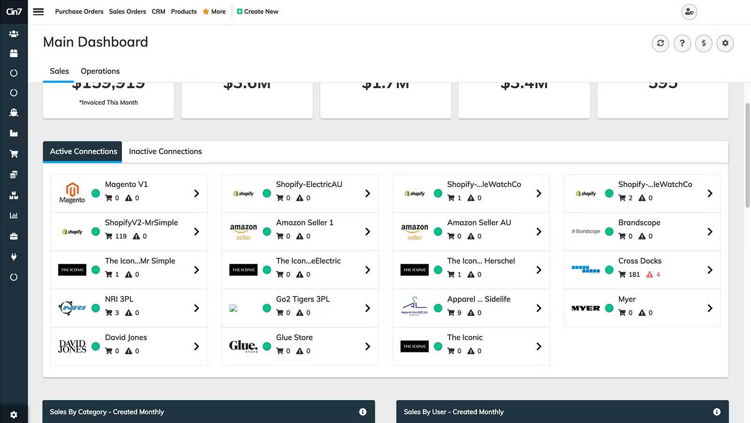 Cin7 screenshot - 10 Mejores CRM con Gestión de Inventario Analizados en 2026