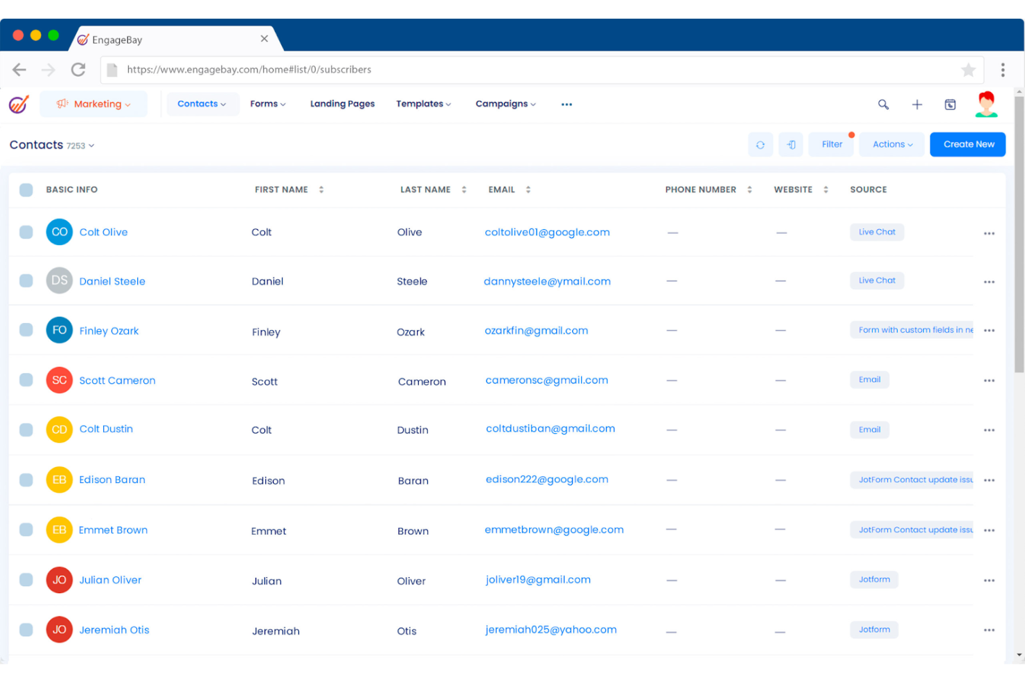 EngageBay screenshot - Los 10 mejores programas de CRM que se integran con Xero en 2026