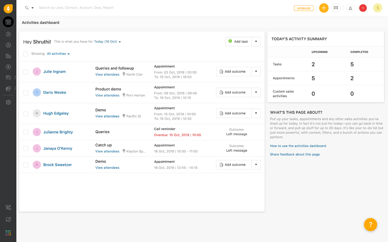 Freshsales screenshot - I 10 migliori software CRM compatibili con QuickBooks nel 2026