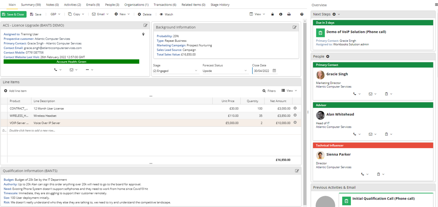 Workbooks screenshot - 10 Mejores Programas CRM de Contabilidad Analizados en 2026