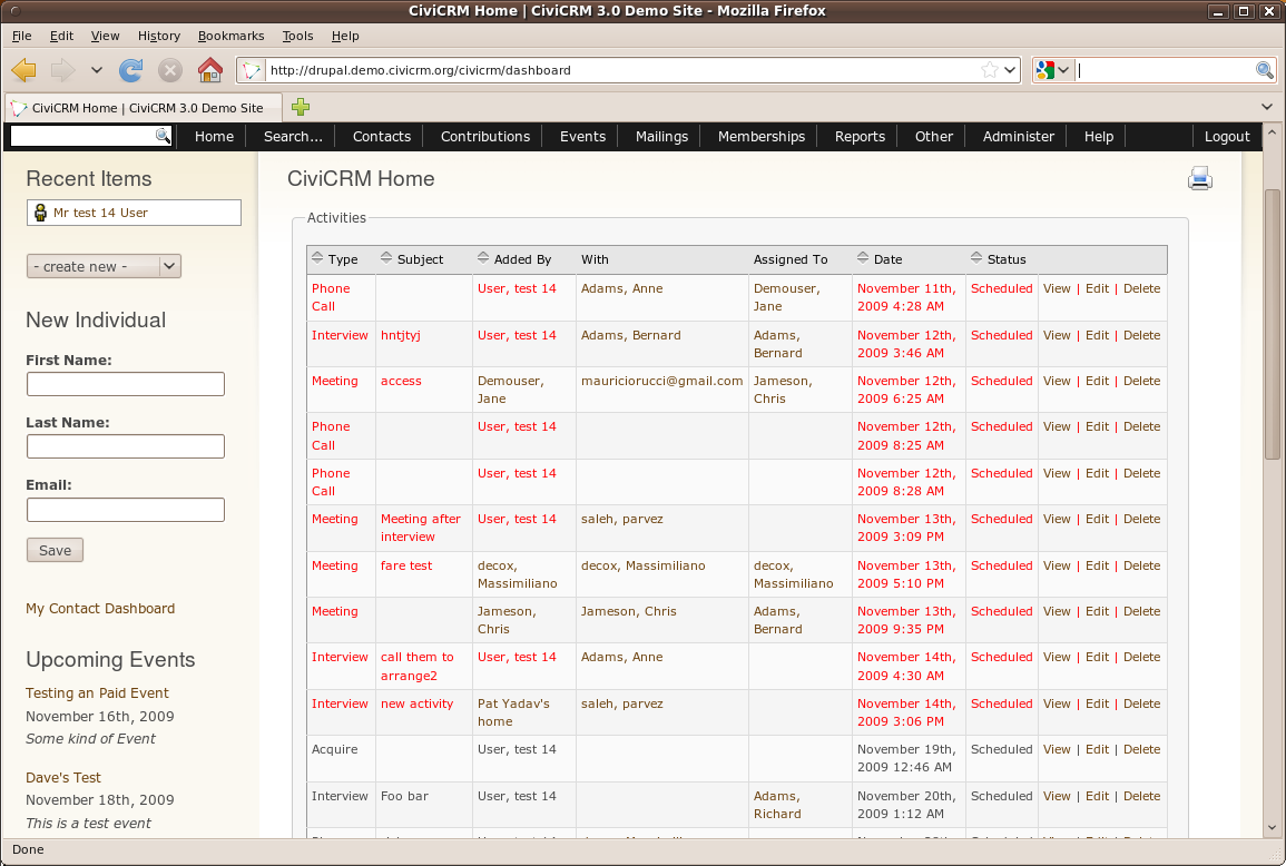 CiviCRM screenshot - 10 Mejores Software CRM de Código Abierto Analizados en 2026