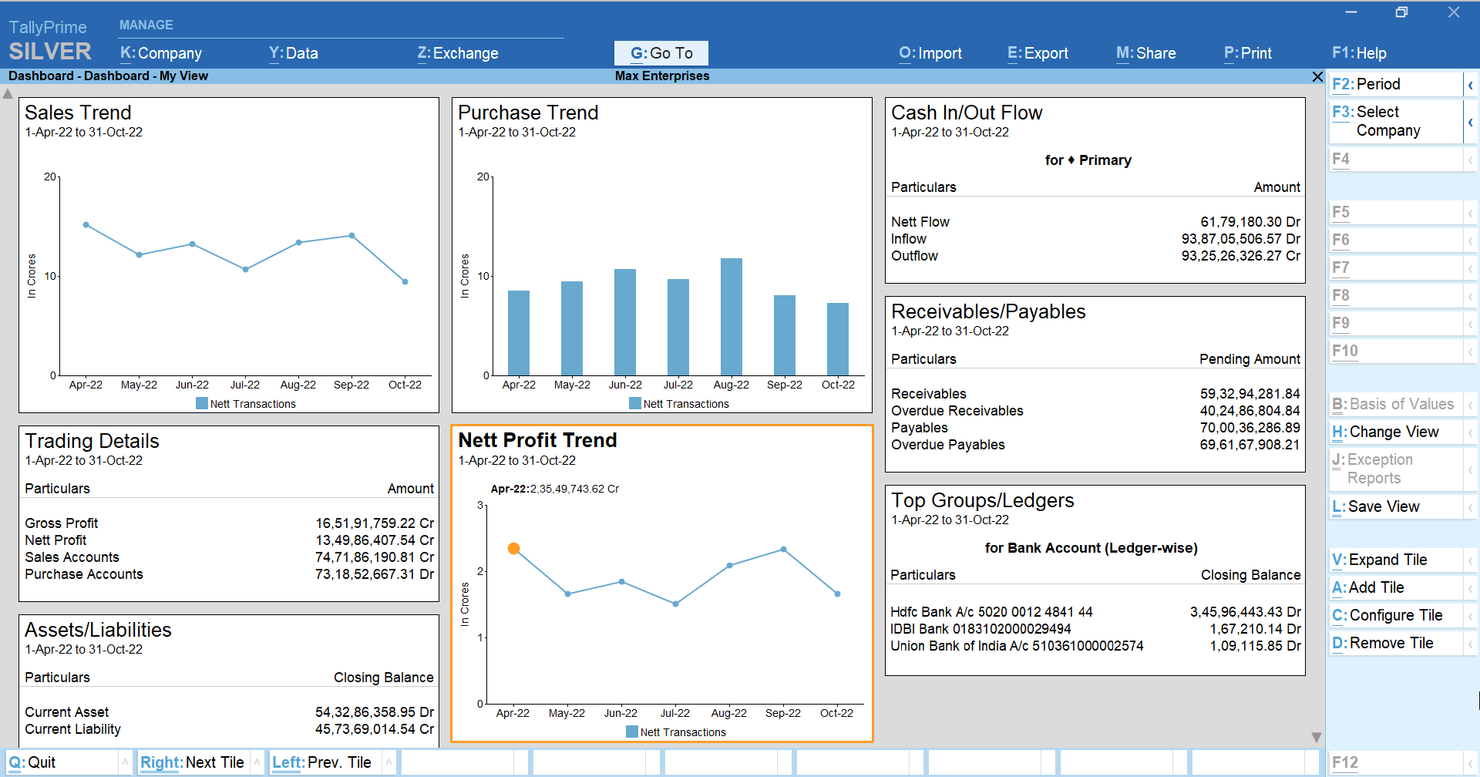 TallyPrime screenshot - Le 10 migliori alternative a Oracle NetSuite recensite nel 2026
