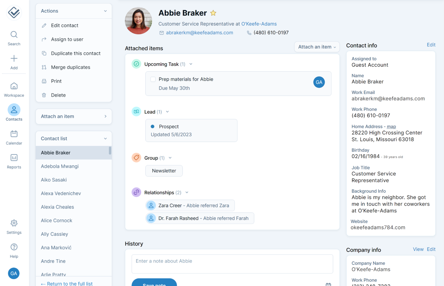 Less Annoying CRM screenshot - Los 10 Mejores CRM Que Se Integran Con Mailchimp En 2026