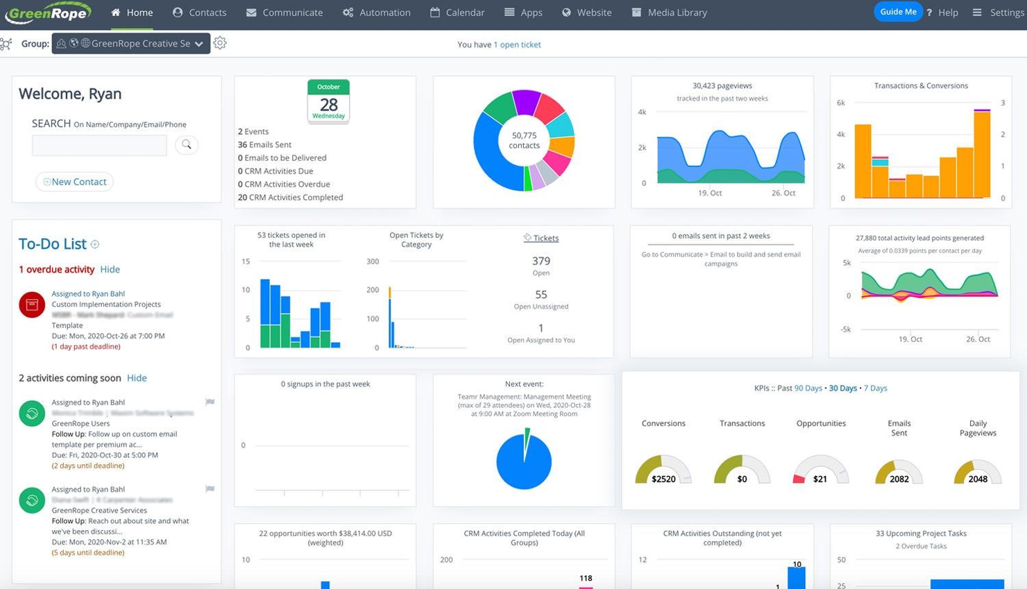 GreenRope screenshot - Los 10 Mejores CRM Que Se Integran Con Mailchimp En 2026