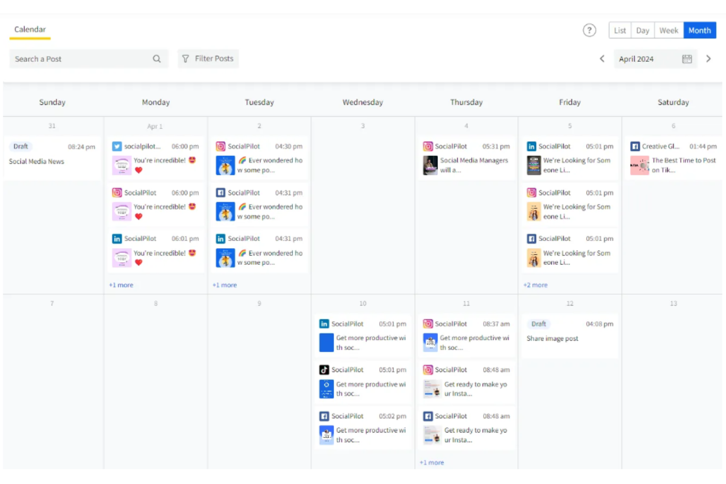 SocialPilot screenshot - 10 Migliori CRM con Integrazione ai Social Media nel 2026