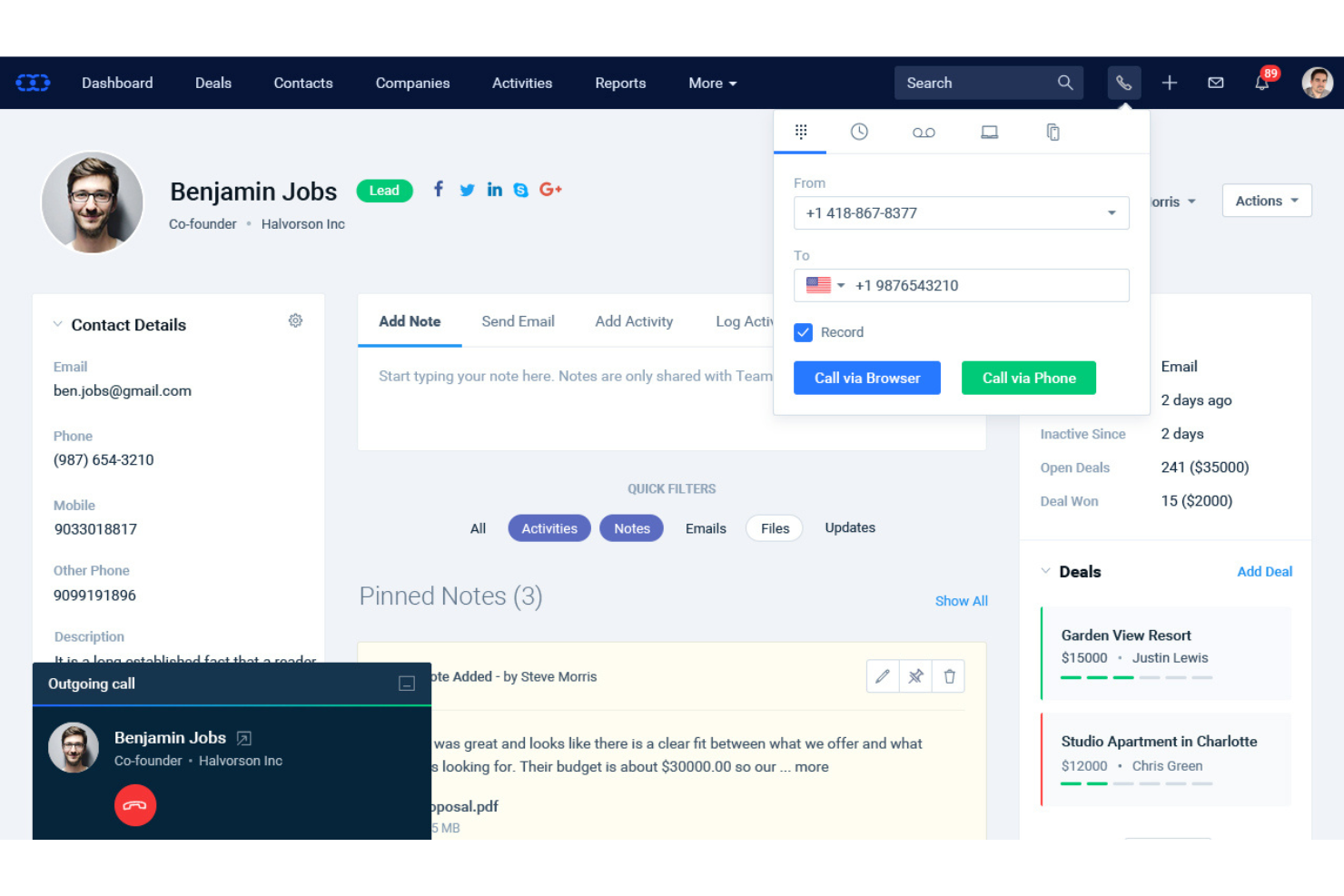 Salesmate screenshot - 10 Migliori Software di Email Marketing con CRM Recensiti nel 2026