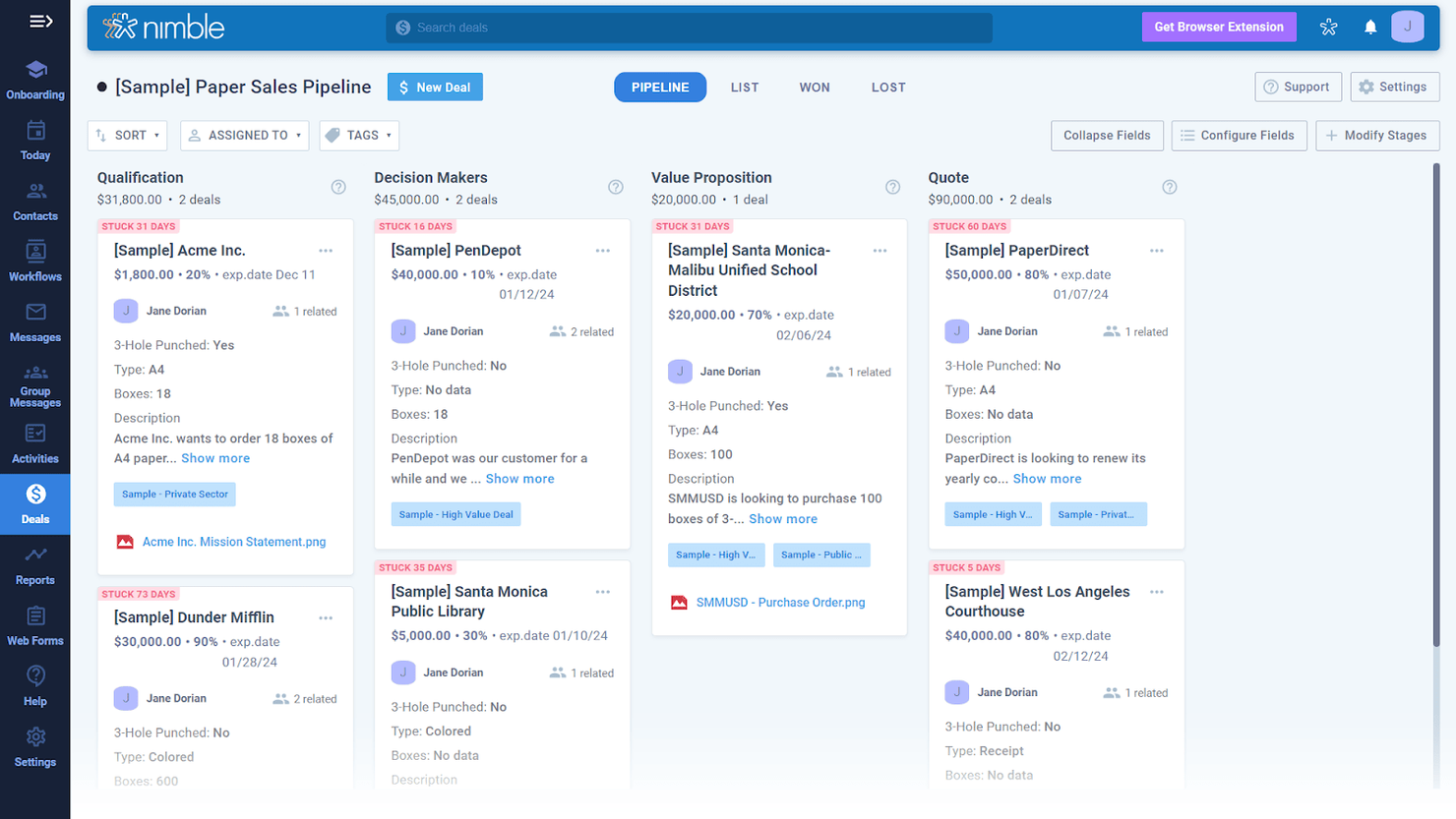 Nimble screenshot - Le 10 migliori CRM per Mac recensite nel 2026