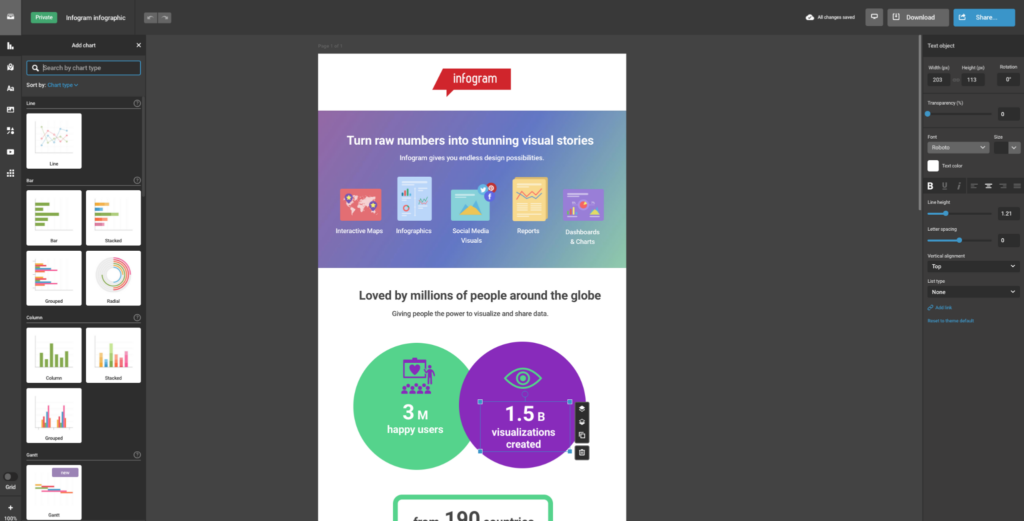 Infogram screenshot - 10 Mejores Herramientas de Analítica Visual Analizadas para 2026