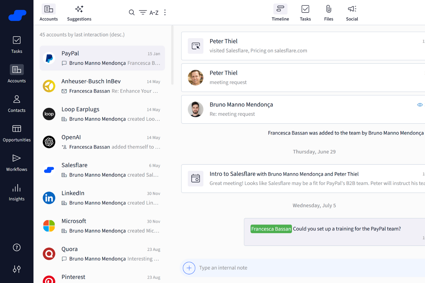 Salesflare screenshot - Le 10 migliori soluzioni software per le vendite analizzate per il 2026