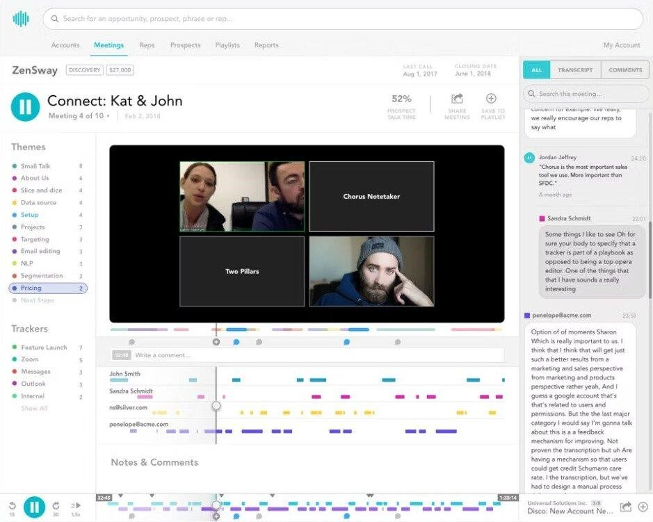 Chorus.ai screenshot - Le 10 Migliori Piattaforme di Revenue Intelligence del 2026