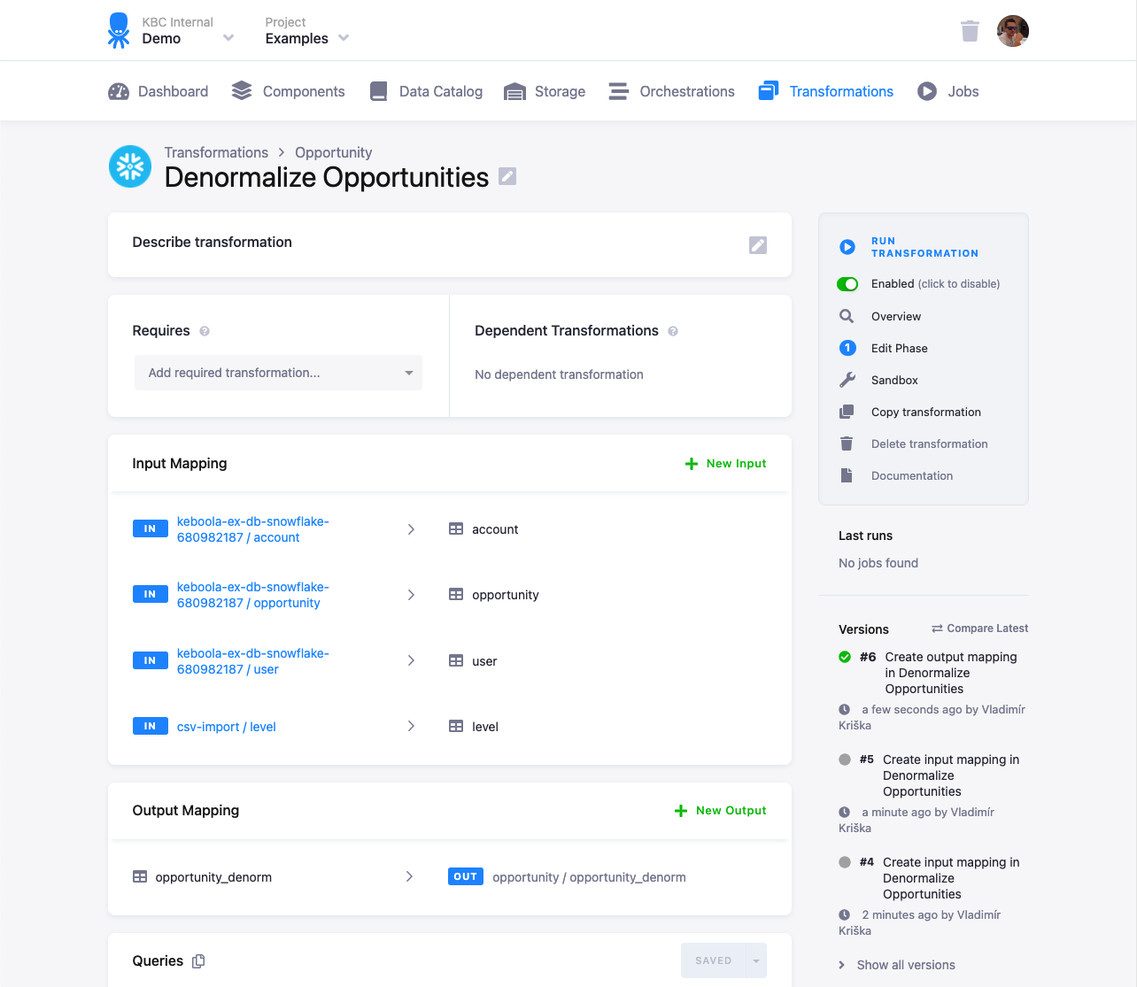 Keboola screenshot - I 10 migliori software ETL recensiti per il 2026