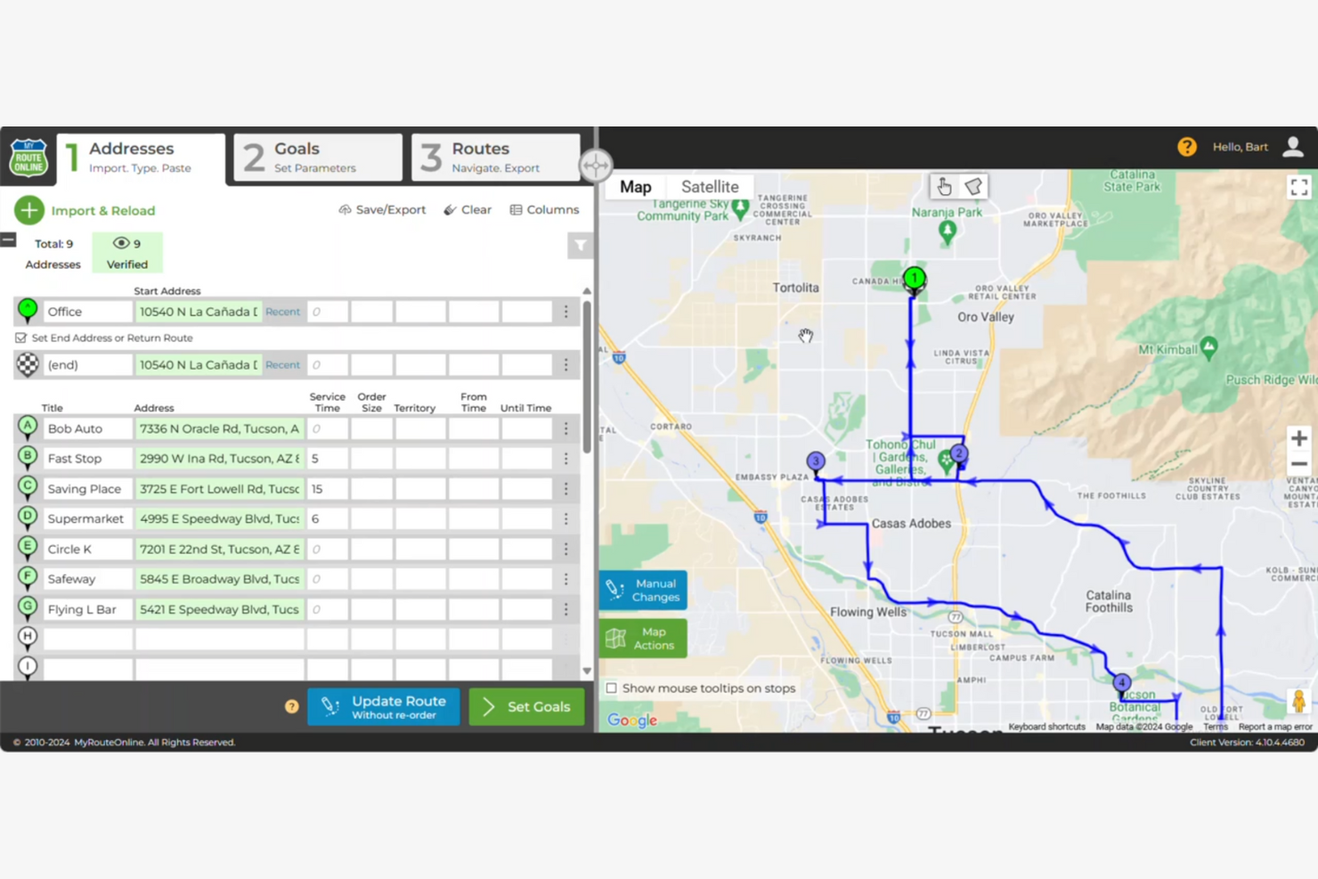 MyRouteOnline screenshot - 10 Migliori Software per la Pianificazione dei Percorsi Recensiti nel 2026