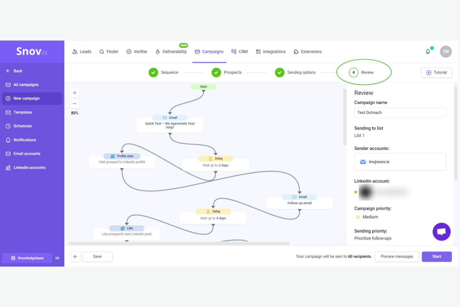 Snov.io screenshot - 10 migliori strumenti gratuiti per l’enrichment dei dati recensiti nel 2026