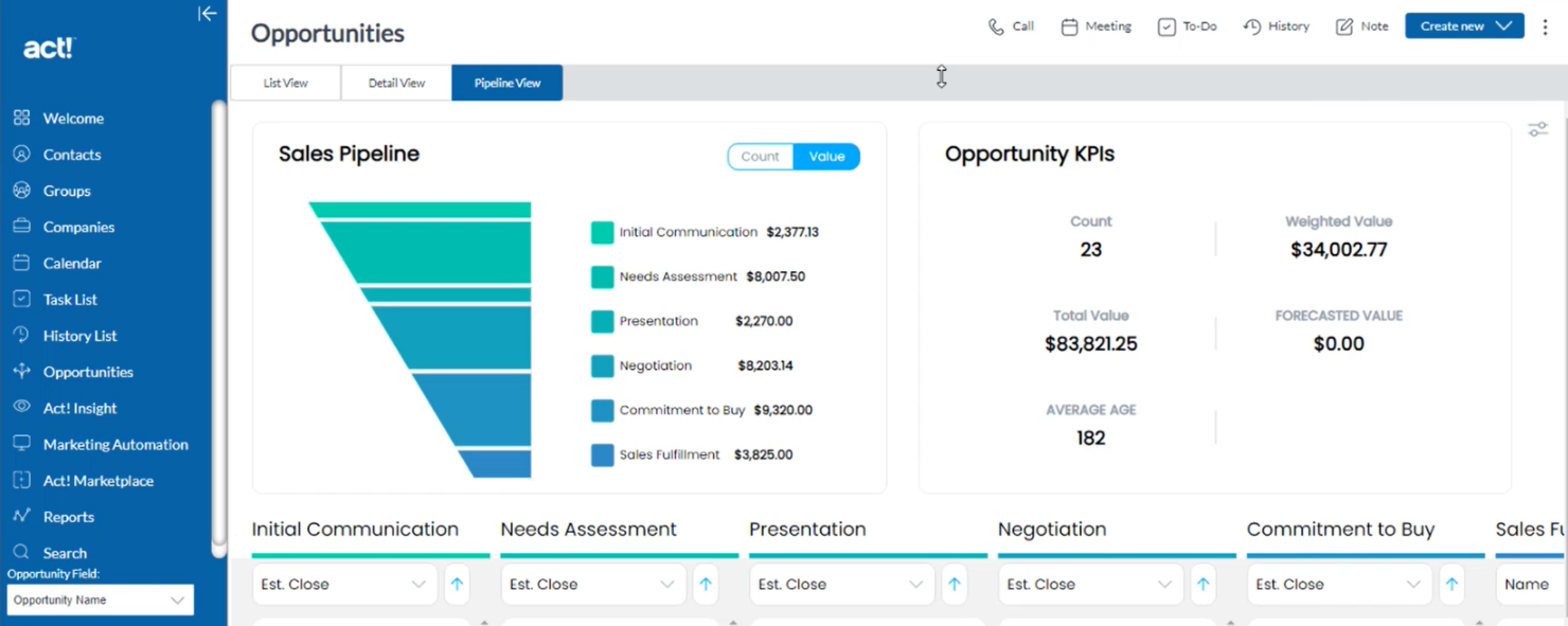 Act! screenshot - Los 10 Mejores Software de Ventas Empresariales Analizados en 2026