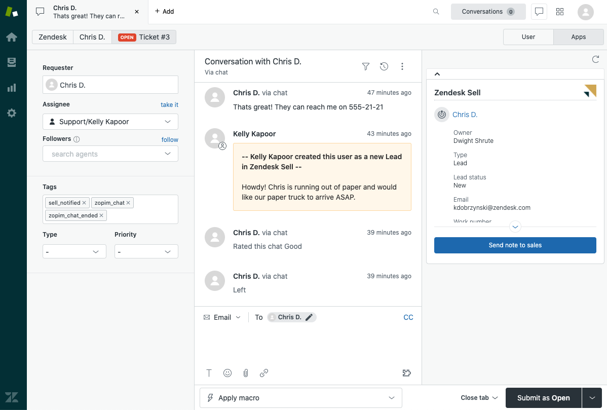 Zendesk Sell screenshot - Los 10 Mejores Software de Ventas Empresariales Analizados en 2026