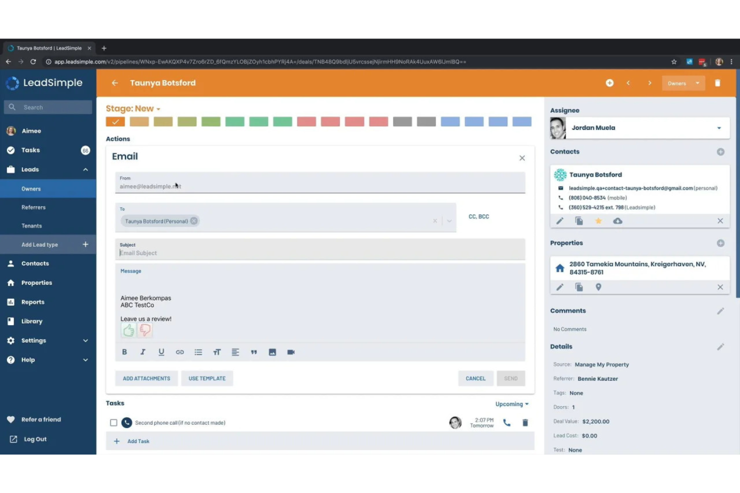 LeadSimple screenshot - 10 Migliori Software CRM con Messaggistica Recensiti nel 2026