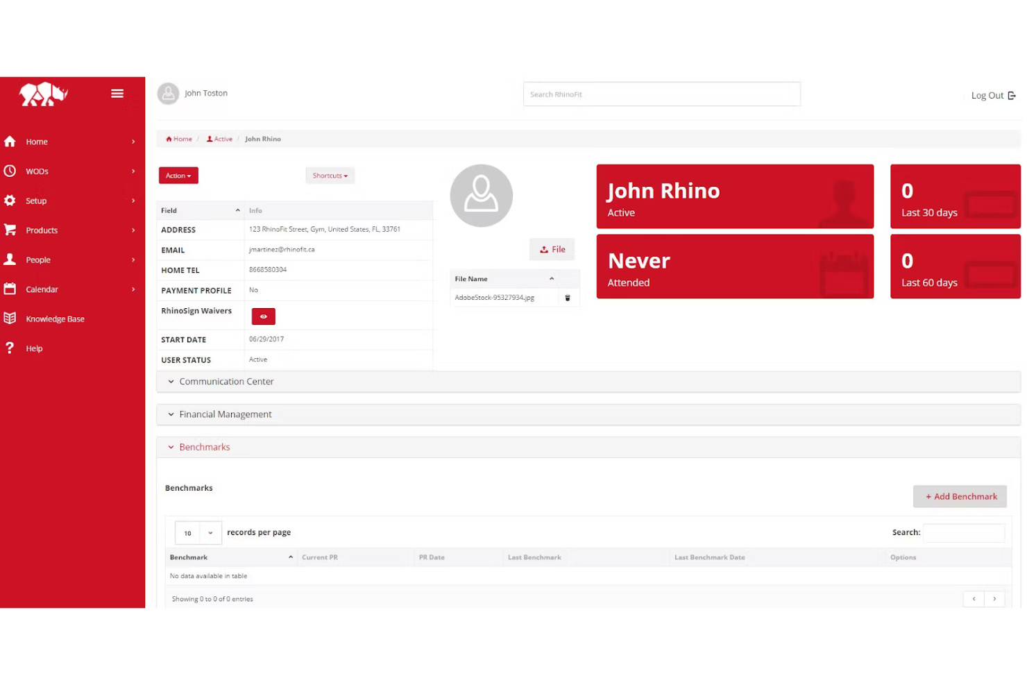 RhinoFit screenshot - 10 Mejores Software CRM para Gimnasios Revisados en 2026