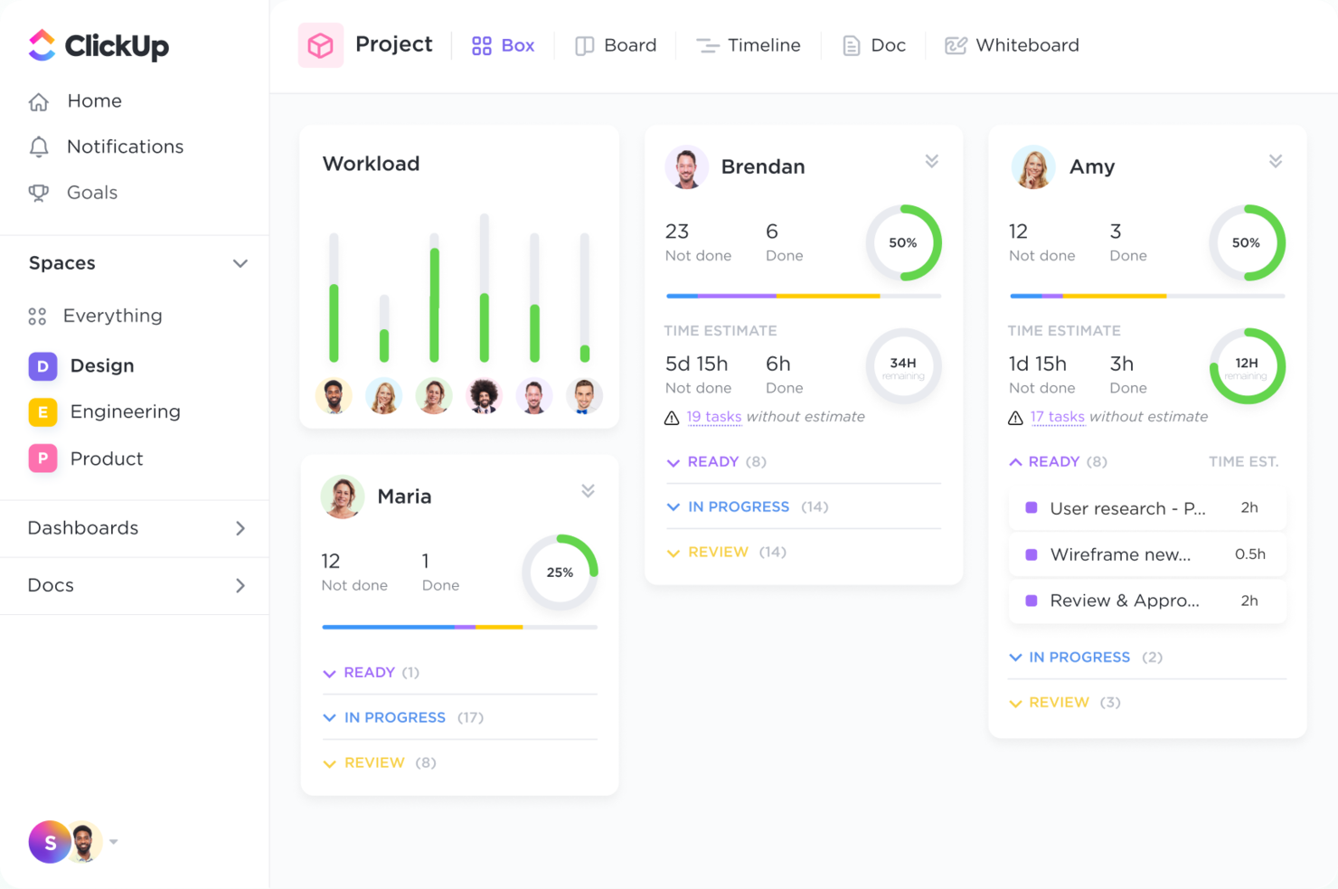 ClickUp screenshot - Le 10 migliori soluzioni CRM con gestione dell’inventario recensite nel 2026