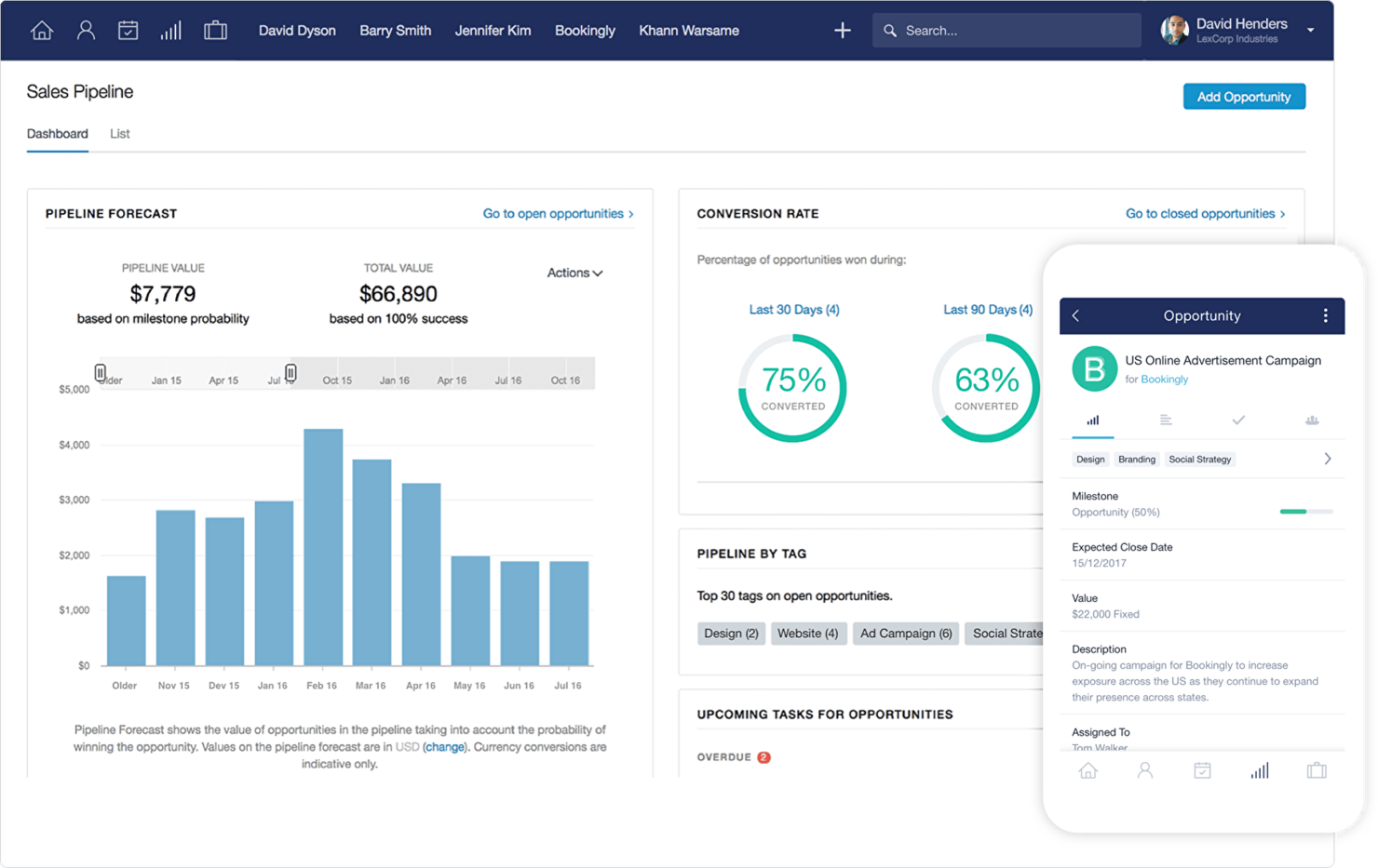 Capsule screenshot - Los 10 mejores programas CRM compatibles con QuickBooks en 2026
