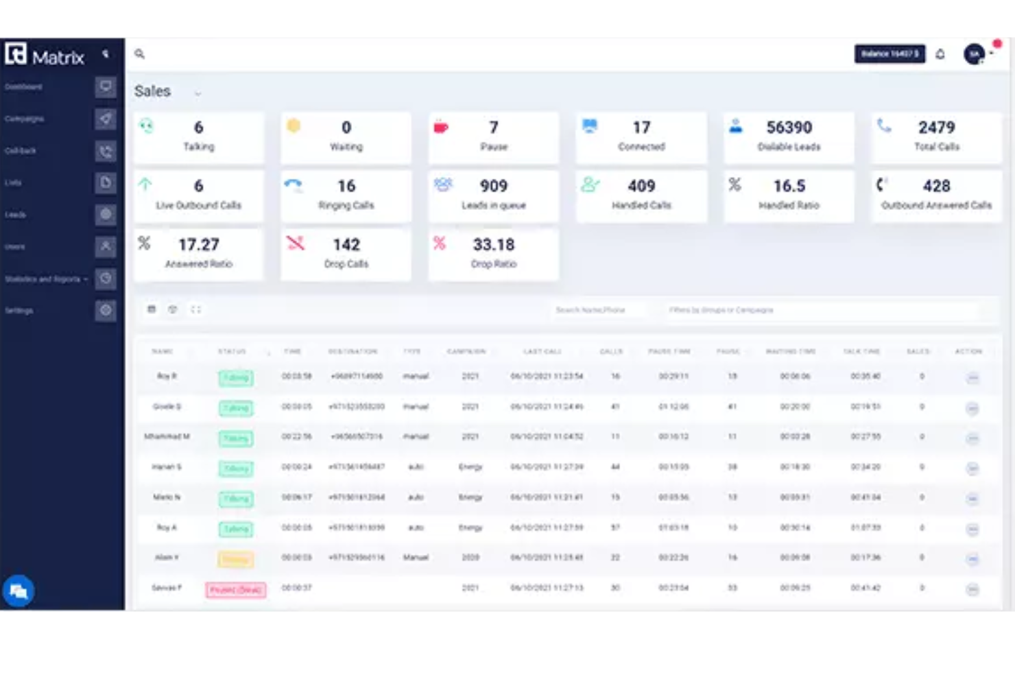 Squaretalk screenshot - 10 Mejores Software de Seguimiento de Llamadas Salientes en 2026