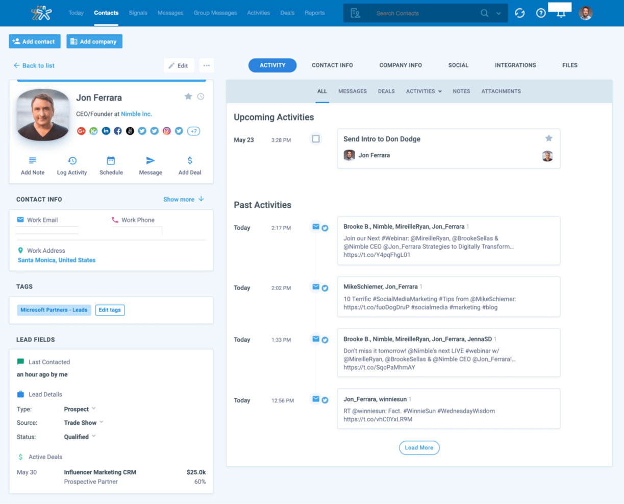 Nimble screenshot - Los 10 Mejores Software de Seguimiento de Ventas Analizados Para 2026