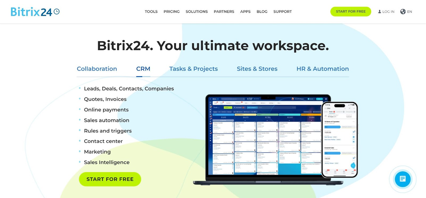 Bitrix24 screenshot - 10 Mejores Software de Enrutamiento de Leads Analizados para 2026