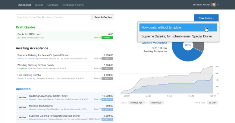 Quotient screenshot - I 10 migliori software semplici per preventivi recensiti nel 2026