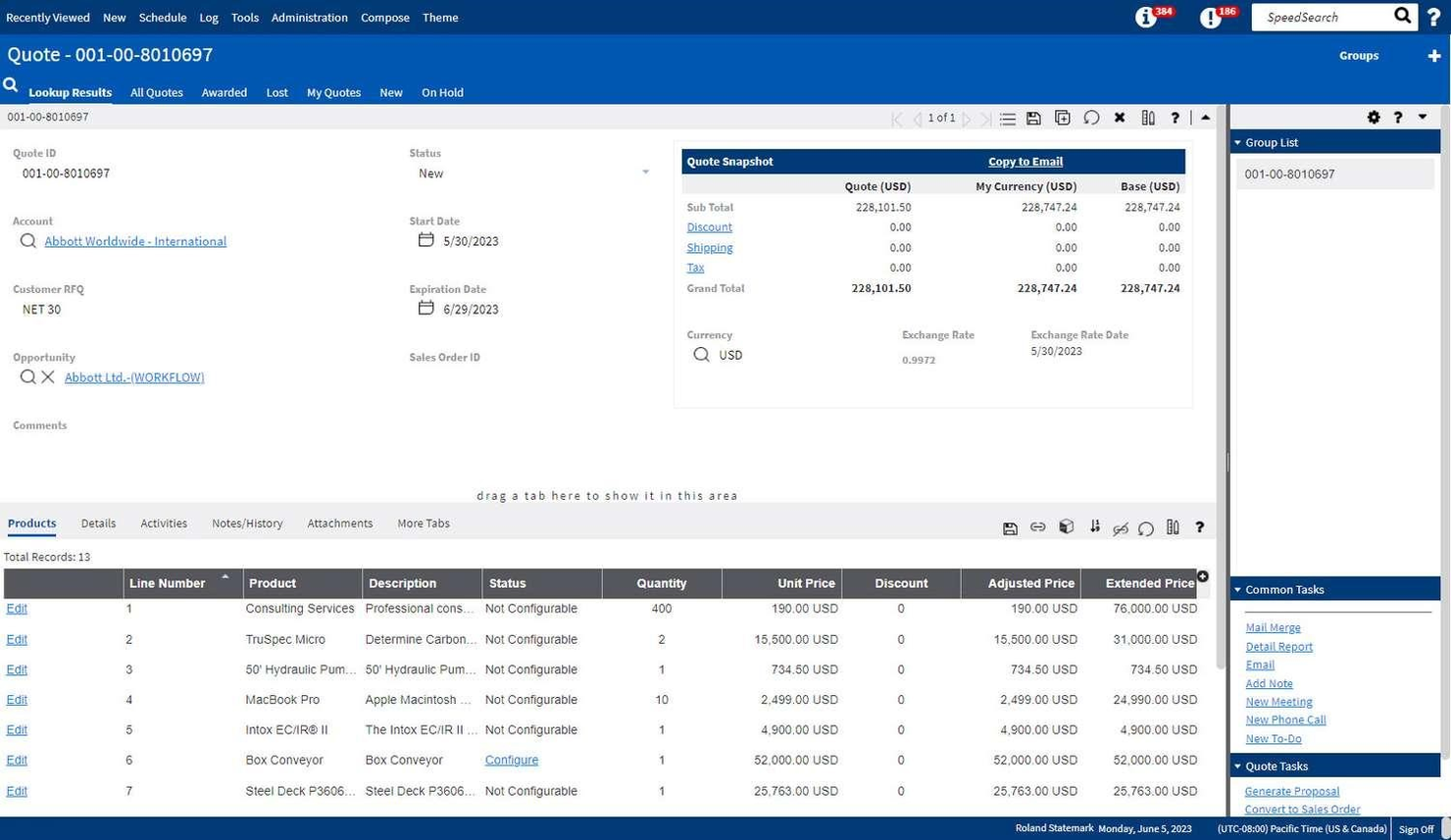 Infor screenshot - Le 10 Migliori Soluzioni CRM Per La Produzione Valutate Nel 2026