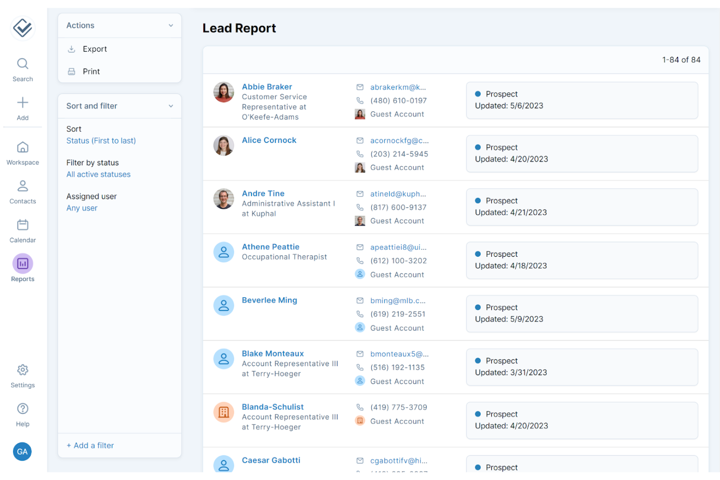 Less Annoying CRM screenshot - 10 Migliori Software CRM B2B Recensiti Nel 2026