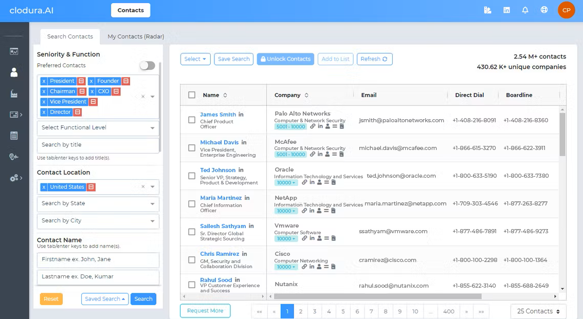 Clodura screenshot - Los 10 mejores competidores de Seamless AI analizados en 2026