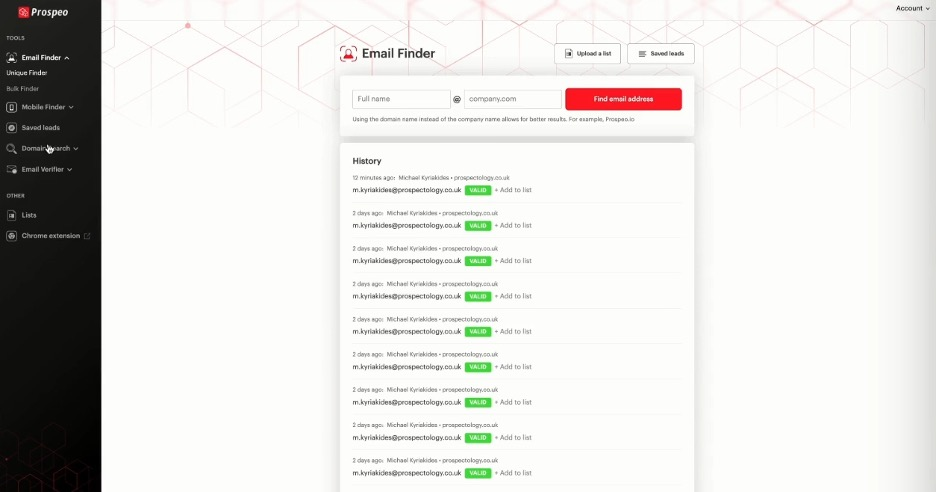 Prospeo screenshot - Los 10 mejores buscadores de correos electrónicos reseñados en 2026