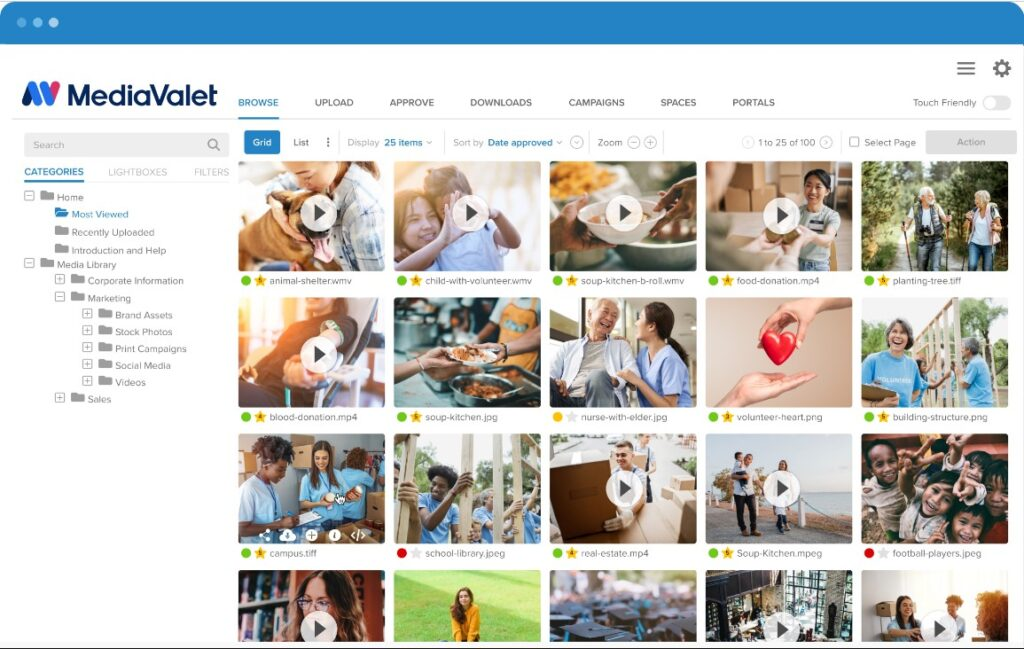 MediaValet screenshot - Los 10 mejores softwares de gestión de contenidos de ventas revisados en 2026