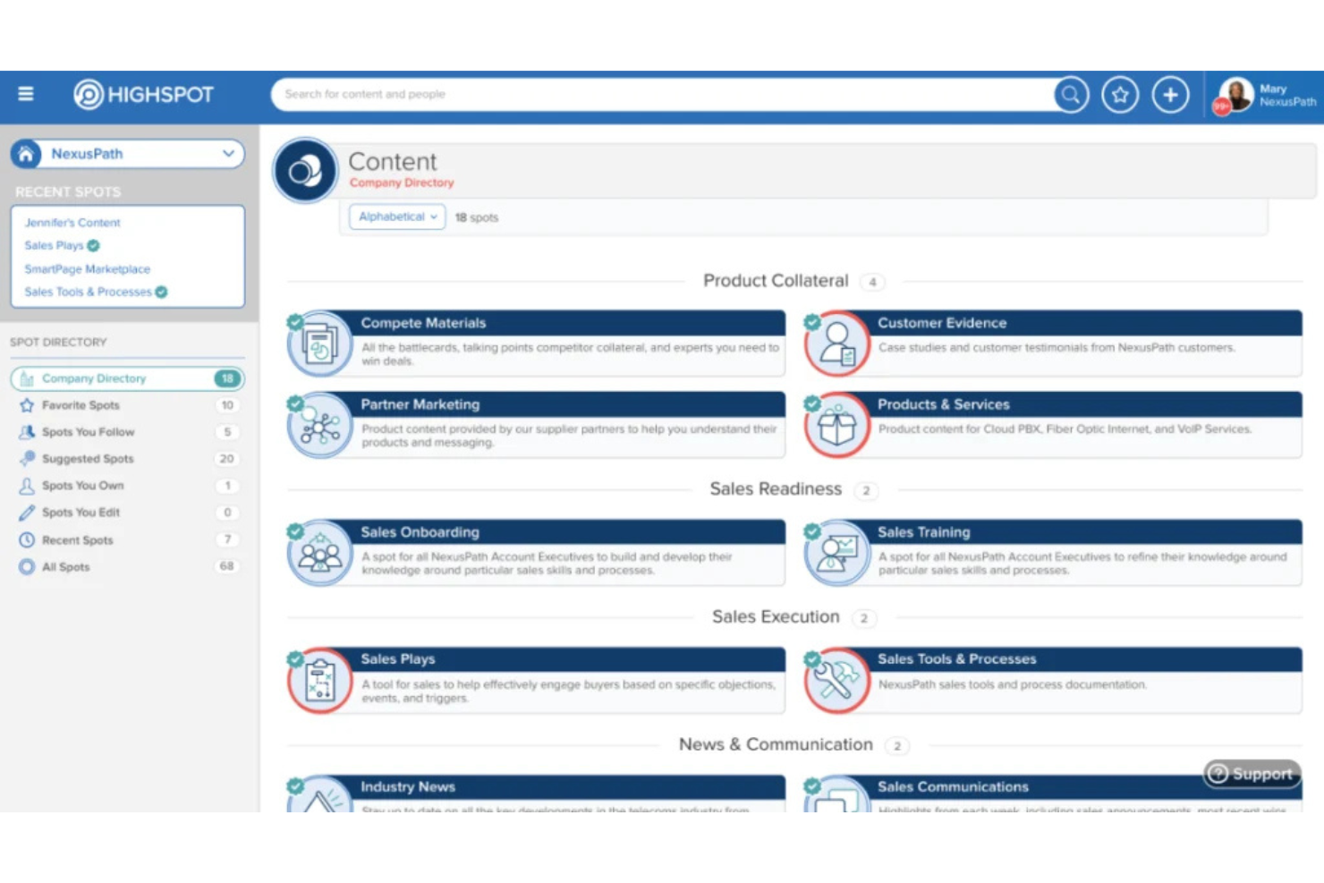 Highspot screenshot - I 10 migliori strumenti per l’abilitazione dei partner di canale nel 2026