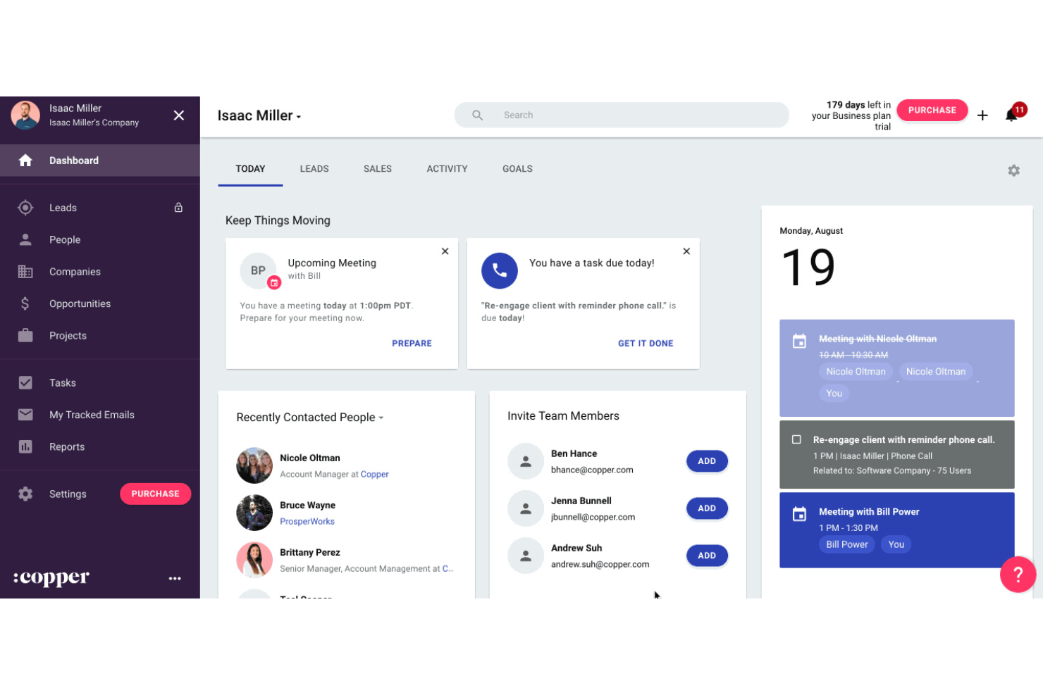Copper screenshot - 10 Mejores Alternativas a Zoho CRM Analizadas en 2026