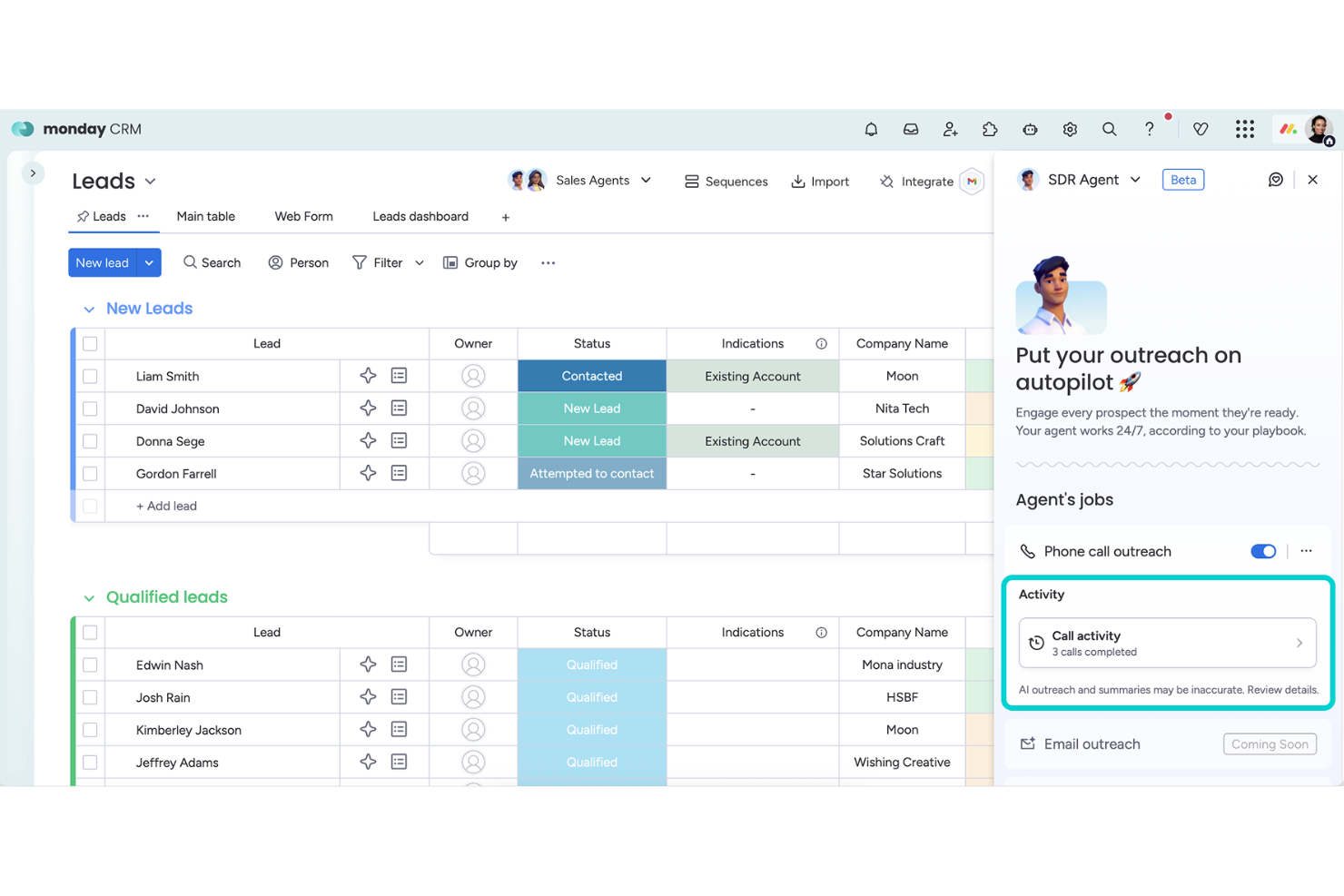 monday CRM screenshot - 10 Beste AI CRM-tools beoordeeld voor 2026