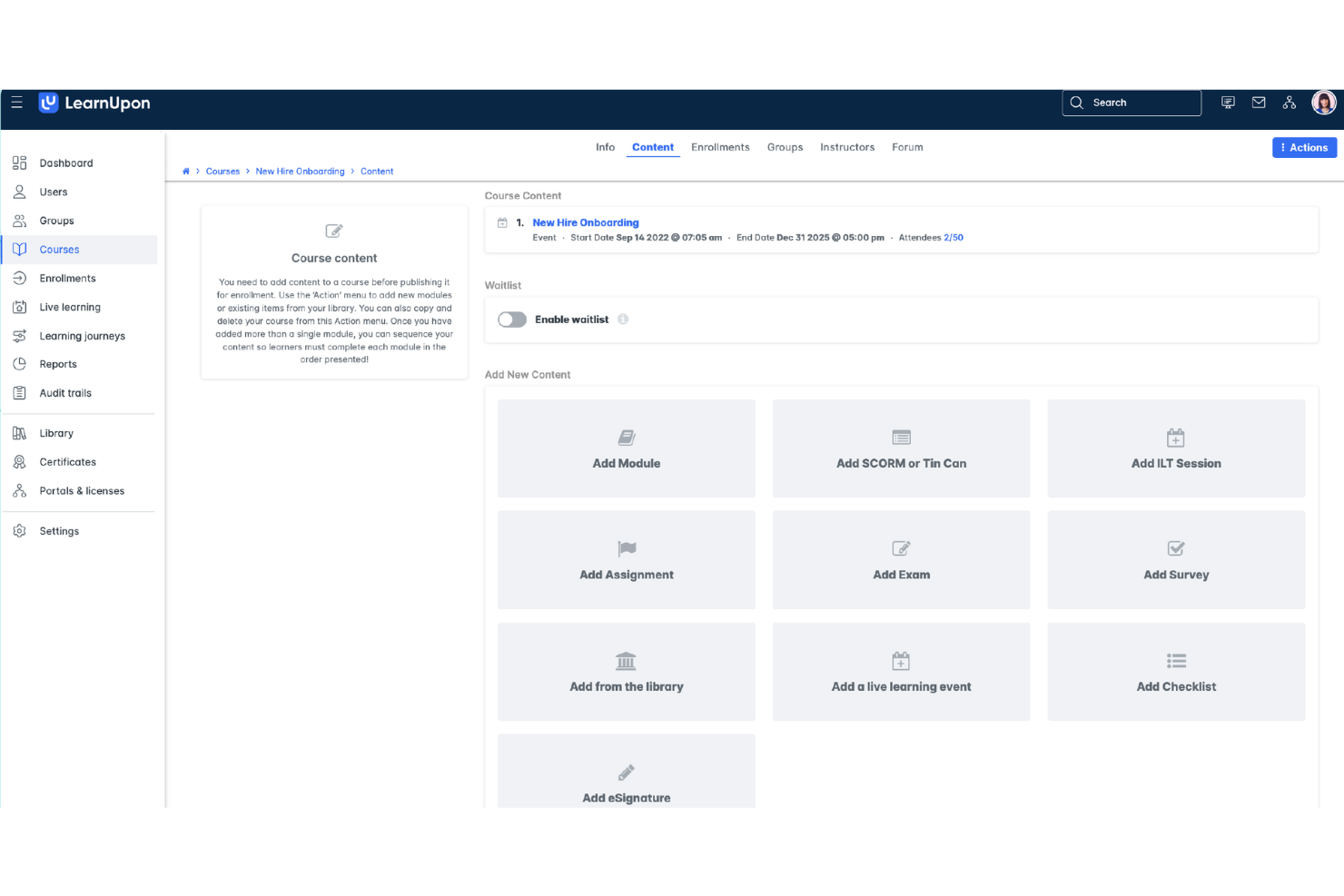 LearnUpon screenshot - 10 beste software voor partnertraining in 2026