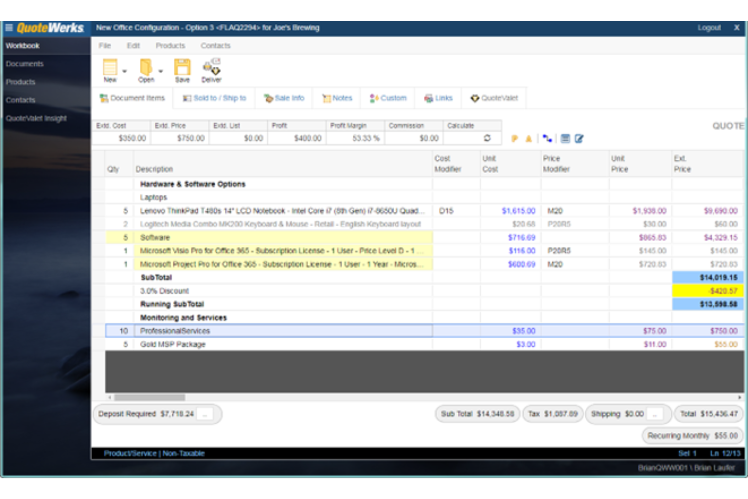 QuoteWerks screenshot - 10 beste softwareprogramma’s voor verkoopoffertes beoordeeld in 2026