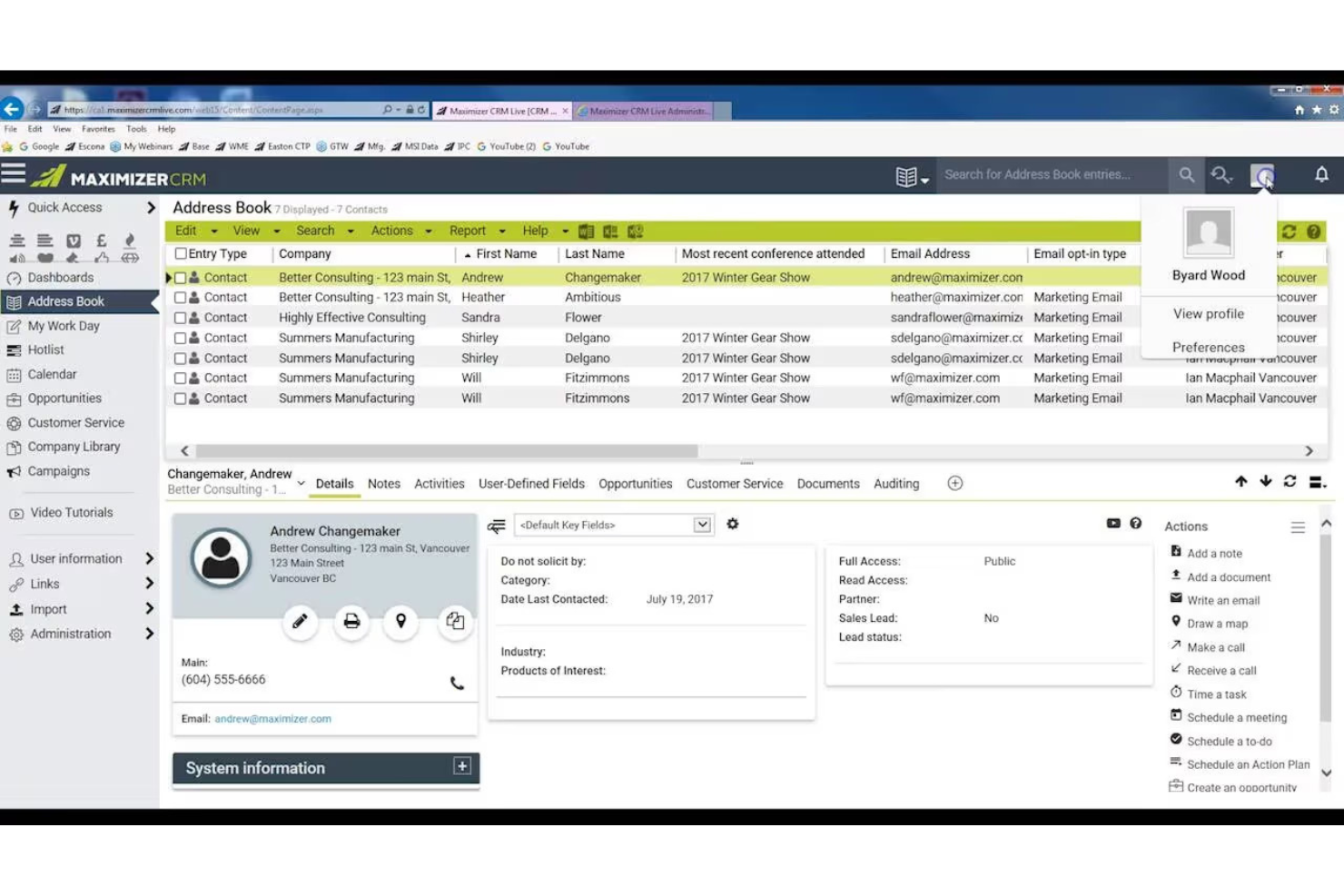 Maximizer CRM screenshot - 10 beste CRM-software voor financieel adviseurs in 2026