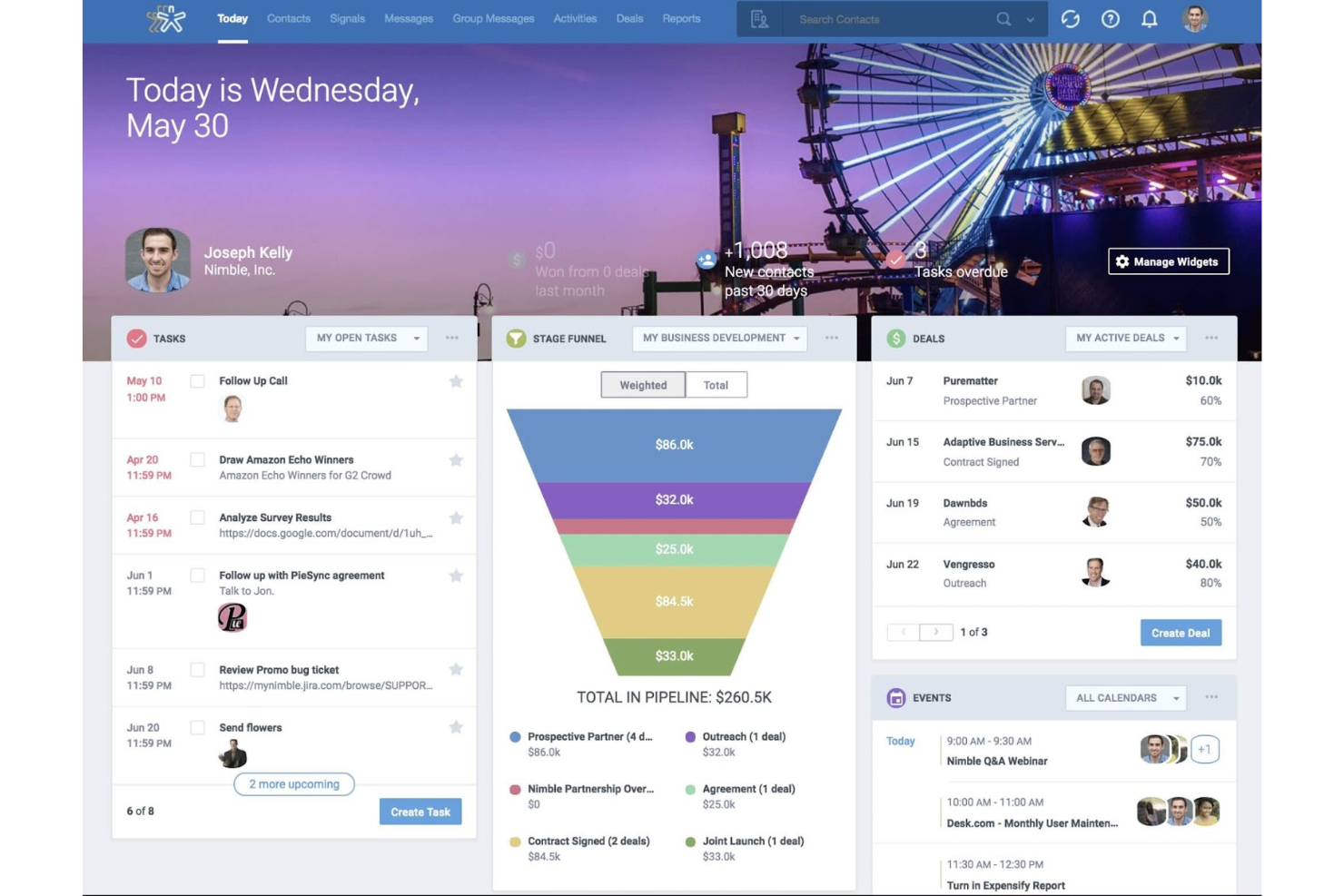 Nimble CRM screenshot - 10 beste alternatieven voor Microsoft Dynamics 365 van 2026
