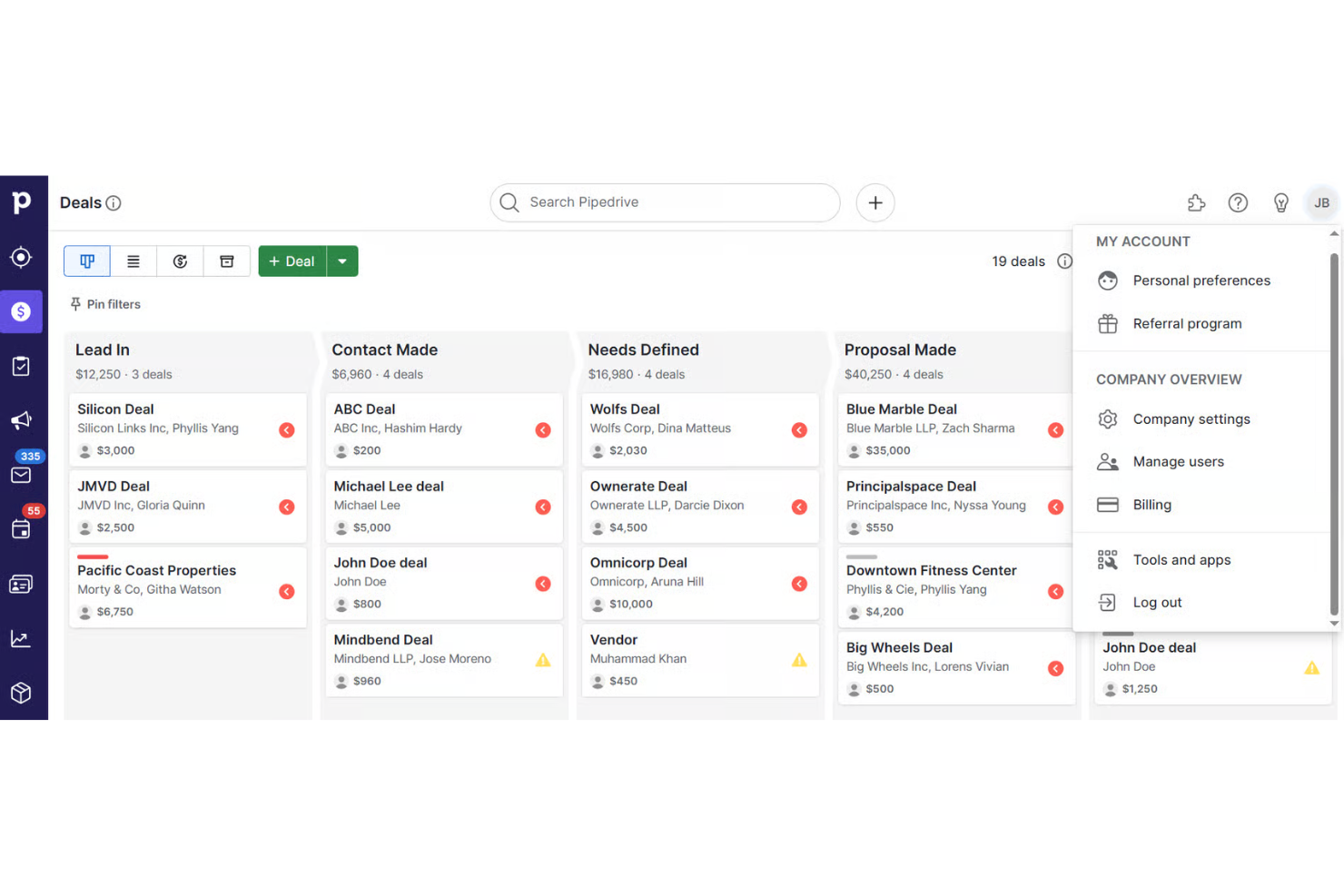 Pipedrive screenshot - 10 beste mobiele CRM-systemen in 2026