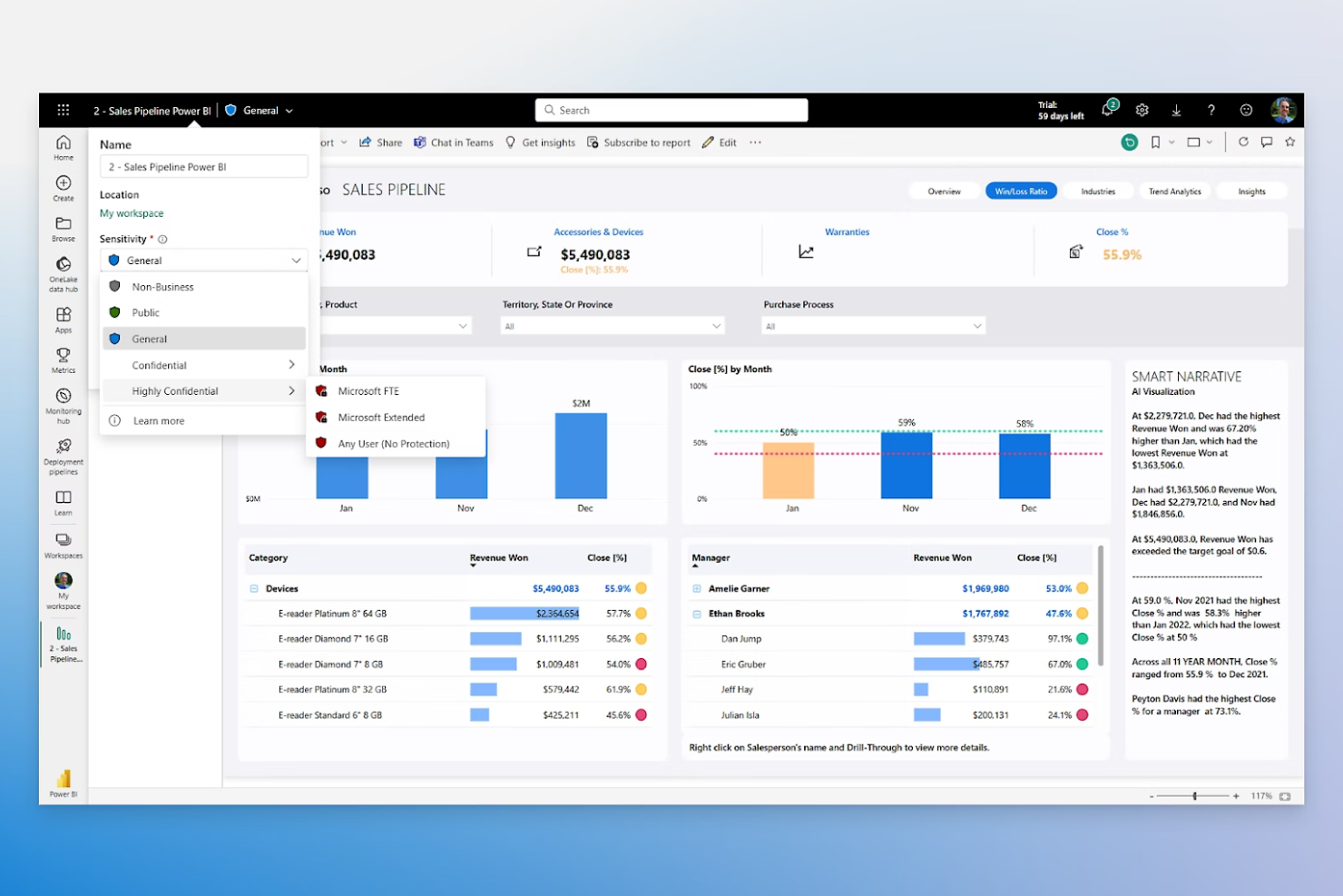 Power BI screenshot - 10 alternativ till Looker för 2026
