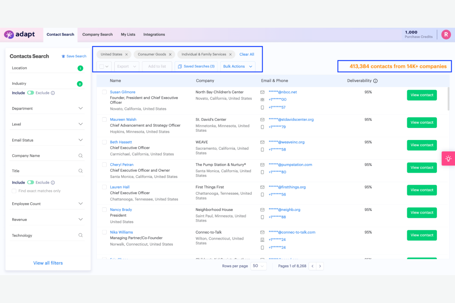 Adapt screenshot - 10 bästa kostnadsfria verktygen för databerikning granskade 2026