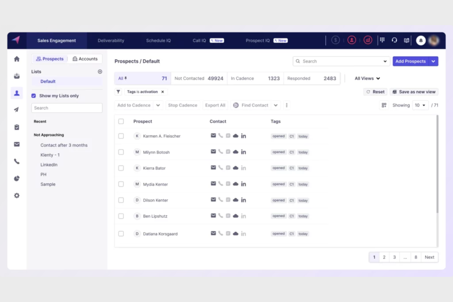 Klenty screenshot - 10 meilleures alternatives à Outreach évaluées en 2026