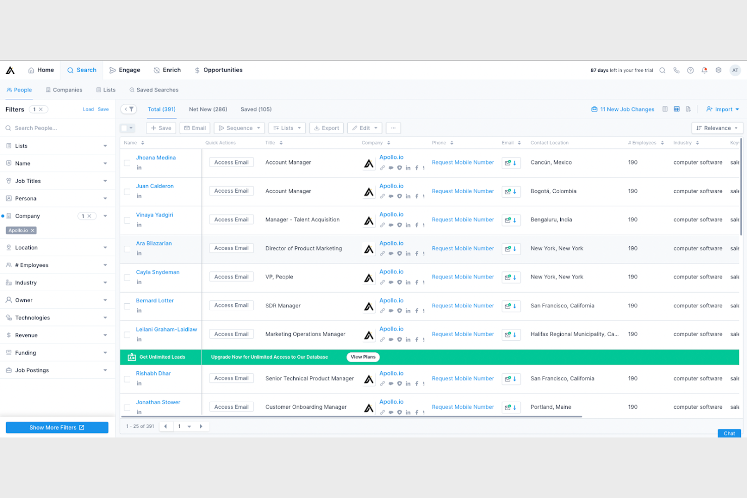 Apollo.io screenshot - 10 Beste Outreach-alternatieven beoordeeld in 2026
