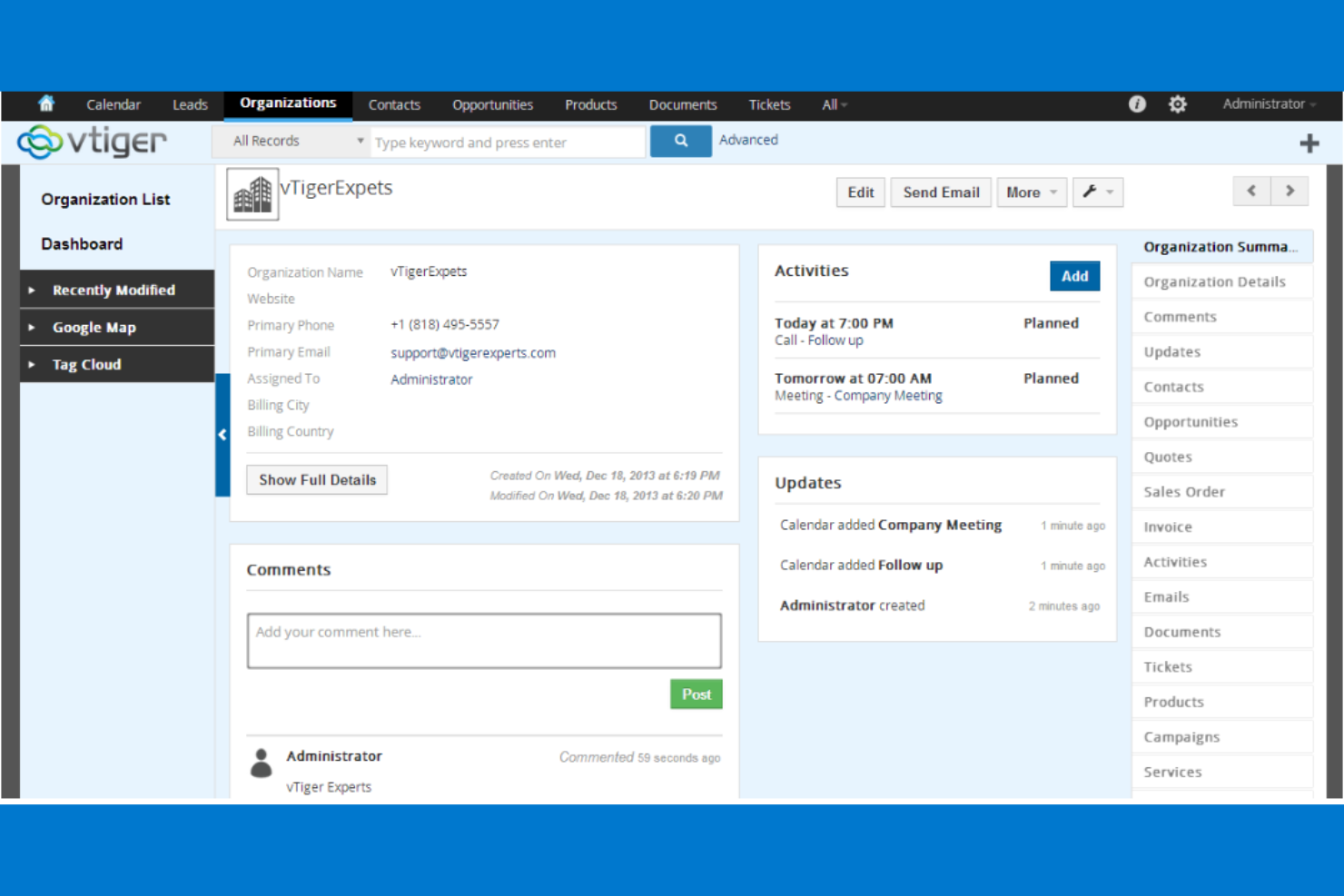 Vtiger screenshot - 10 Beste Insightly-alternatieven beoordeeld in 2026