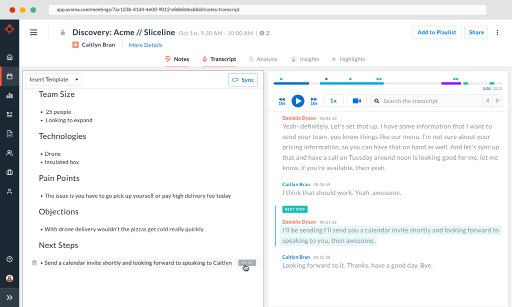 Avoma screenshot - 22 Best Sales Coaching Software Reviewed For 2025