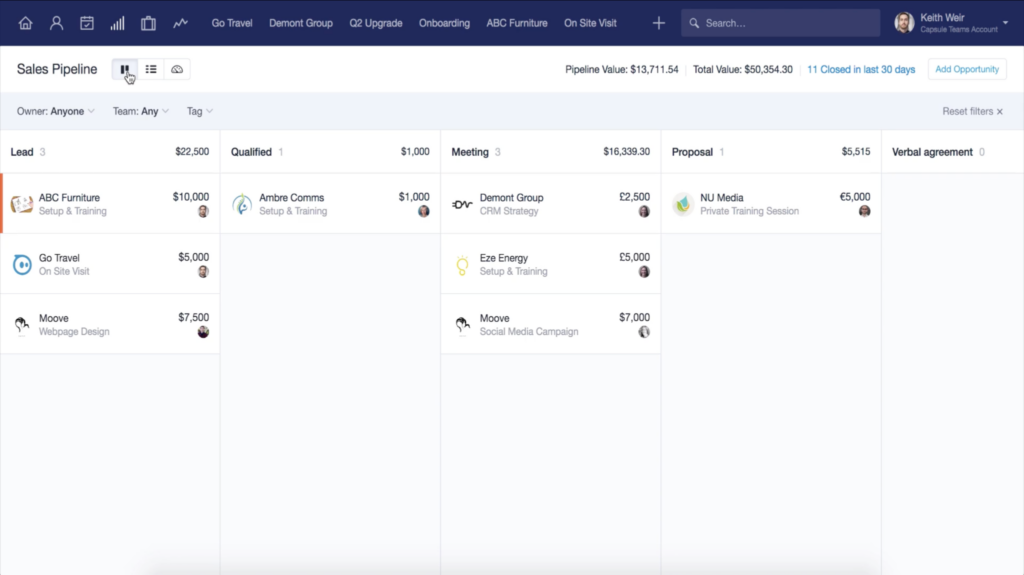 Capsule screenshot - 21 Best Free Lead Management Software Of 2026