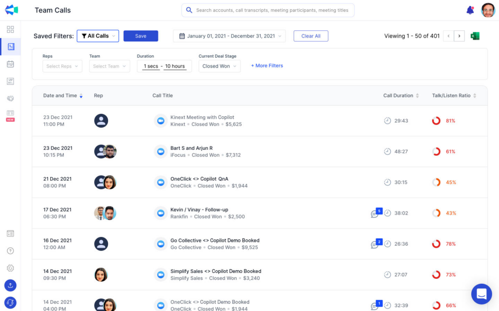 Clari Copilot screenshot - 22 Best Sales Coaching Software Reviewed For 2025